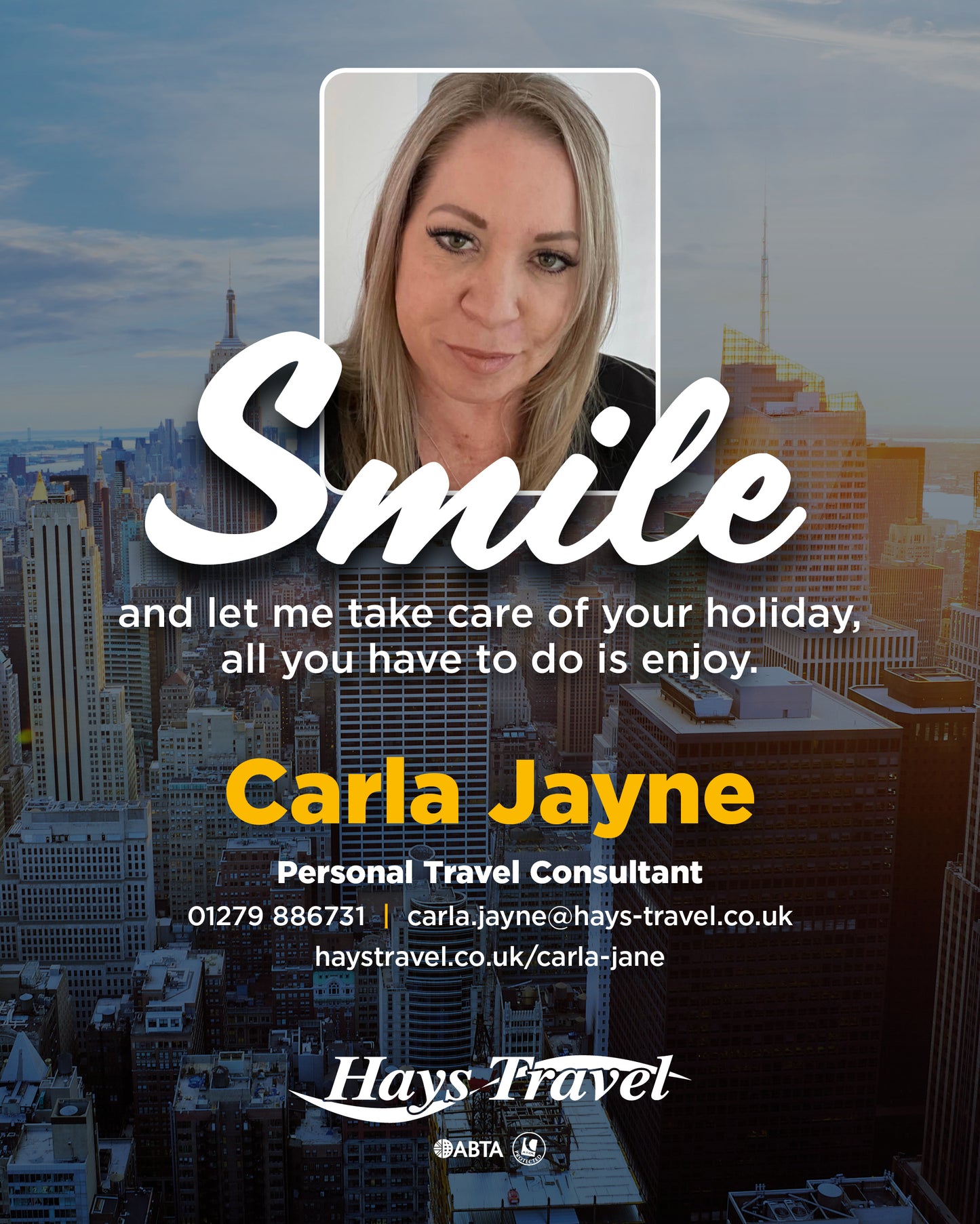 Carla Jayne at Hays Travel